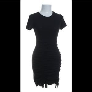 H&M Divided Ruched Mini Dress | Size M | Soft Knit | Black